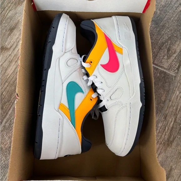 Nike Full Force Low 90's Neon Pack White Blue Pink Men's Shoe HF4846-100 NO LID - Picture 6 of 8